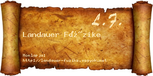Landauer Füzike névjegykártya